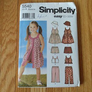Girl Sz 3-8 Sewing Pattern Dress, Tops, Pants, Shorts, Capris UNCUT 5540